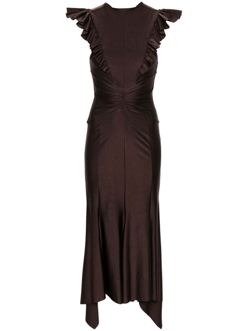 Philosophy Di Lorenzo Serafini ruffled midi dress - Brown von Philosophy Di Lorenzo Serafini