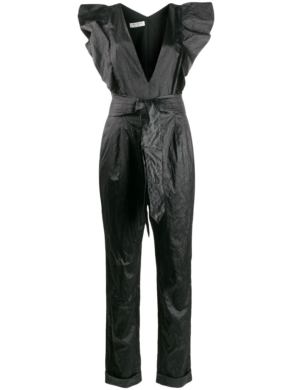 Philosophy Di Lorenzo Serafini ruffled plunge jumpsuit - Black von Philosophy Di Lorenzo Serafini