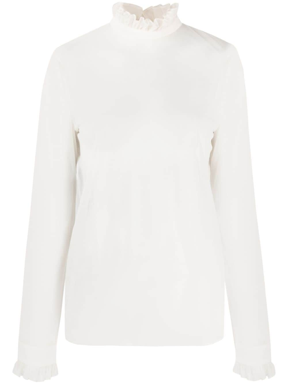 Philosophy Di Lorenzo Serafini semi-sheered ruffled blouse - White von Philosophy Di Lorenzo Serafini