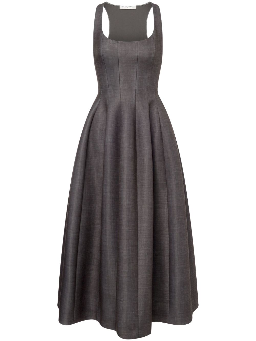 Philosophy Di Lorenzo Serafini square-neck full-skirt dress - Grey von Philosophy Di Lorenzo Serafini