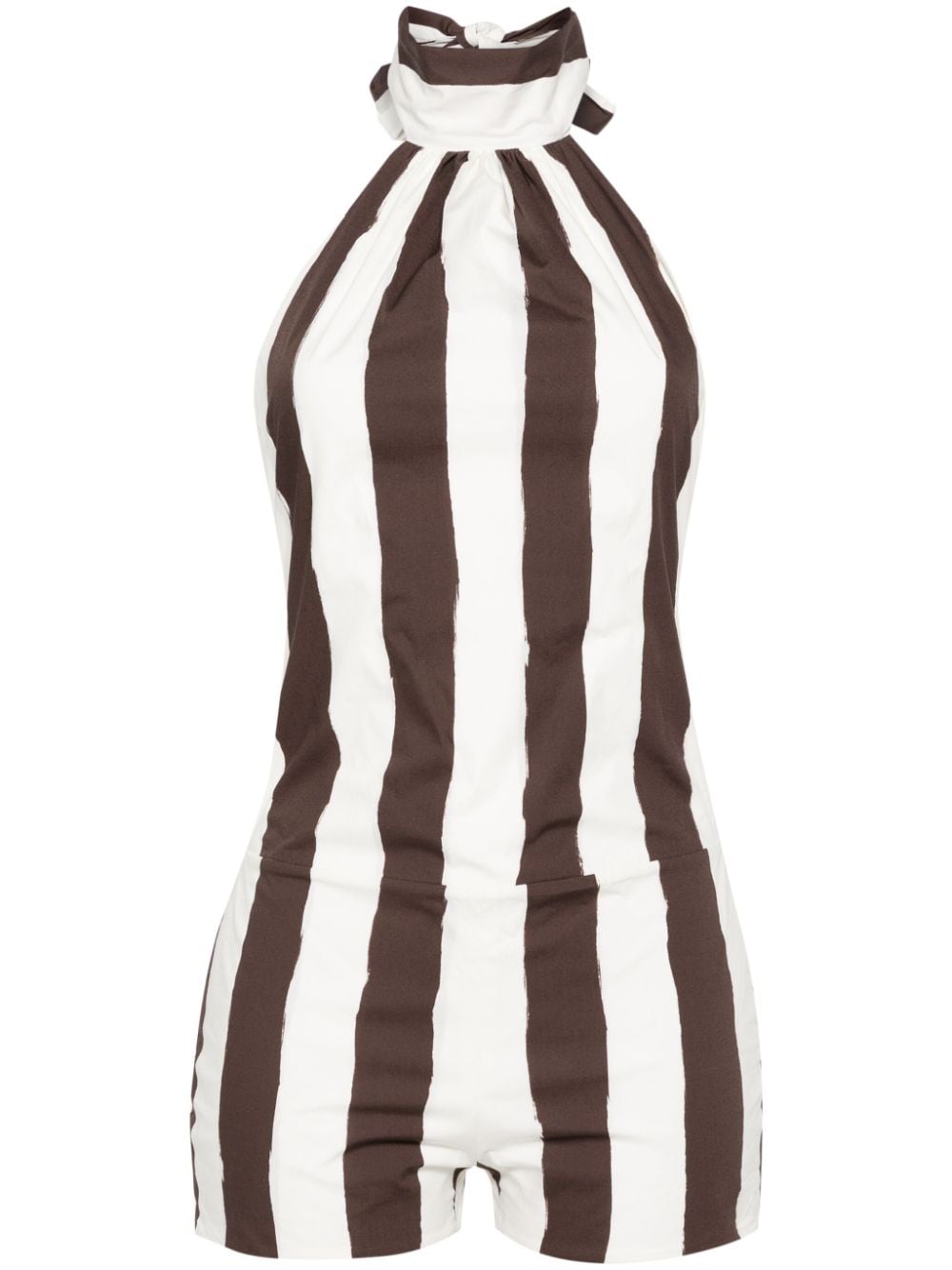 Philosophy Di Lorenzo Serafini striped halterneck playsuit - Brown von Philosophy Di Lorenzo Serafini