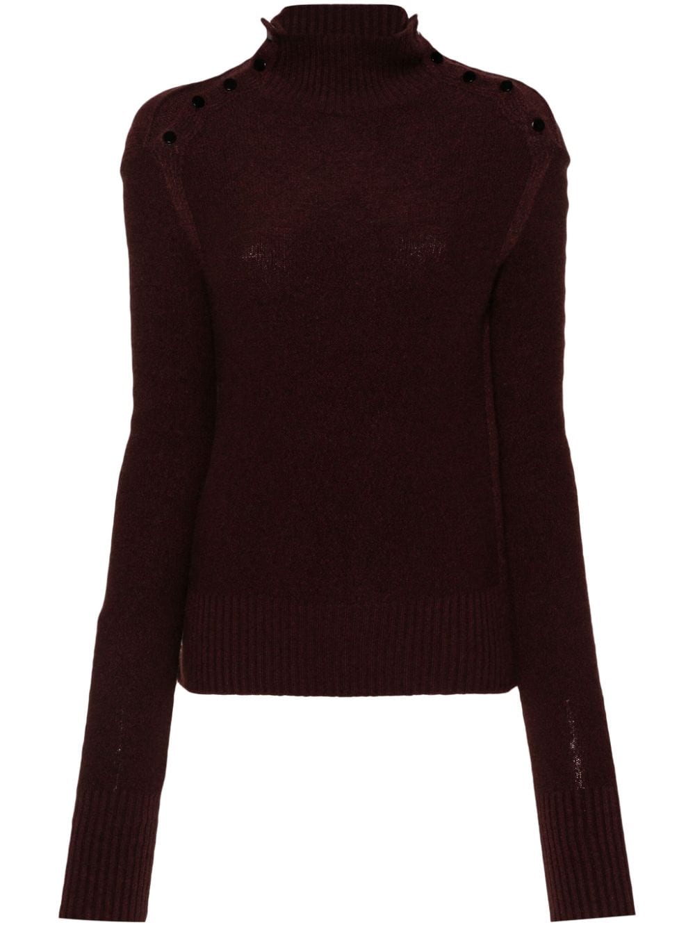 Philosophy Di Lorenzo Serafini studded-shoulders mock-neck jumper - Brown von Philosophy Di Lorenzo Serafini