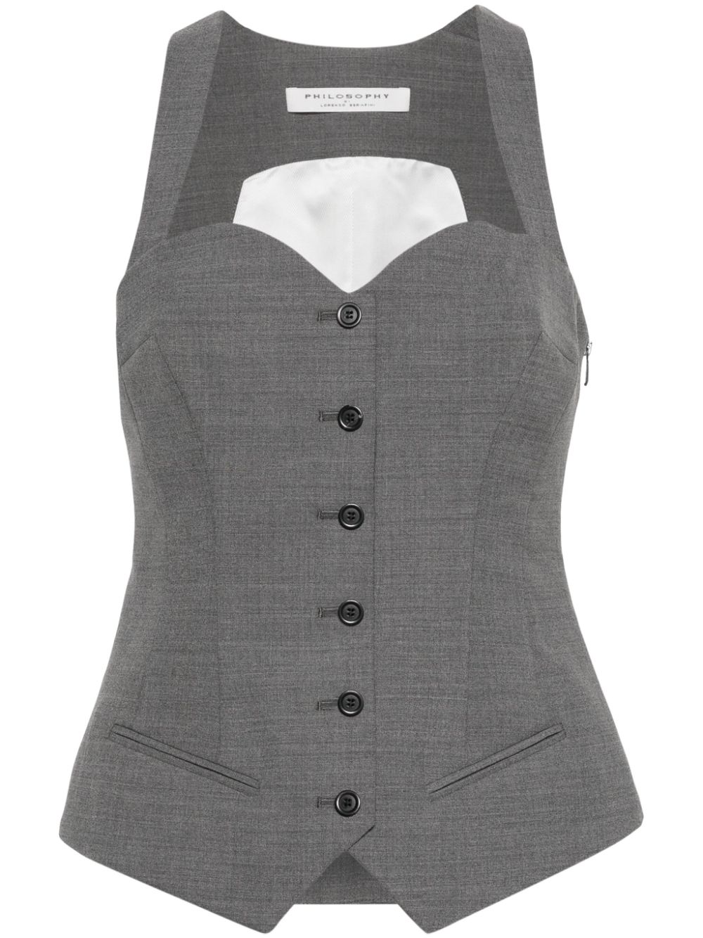 Philosophy Di Lorenzo Serafini sweetheart fitted sleeveless top - Grey von Philosophy Di Lorenzo Serafini