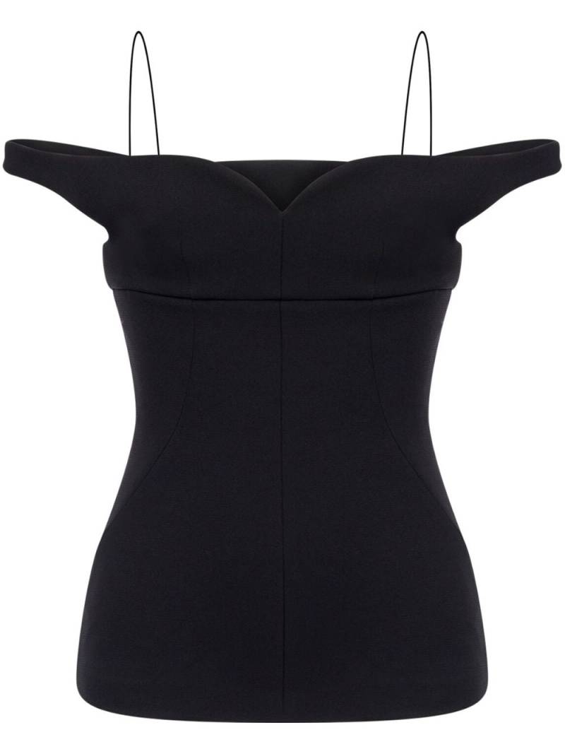 Philosophy Di Lorenzo Serafini sweetheart neck fitted top - Black von Philosophy Di Lorenzo Serafini