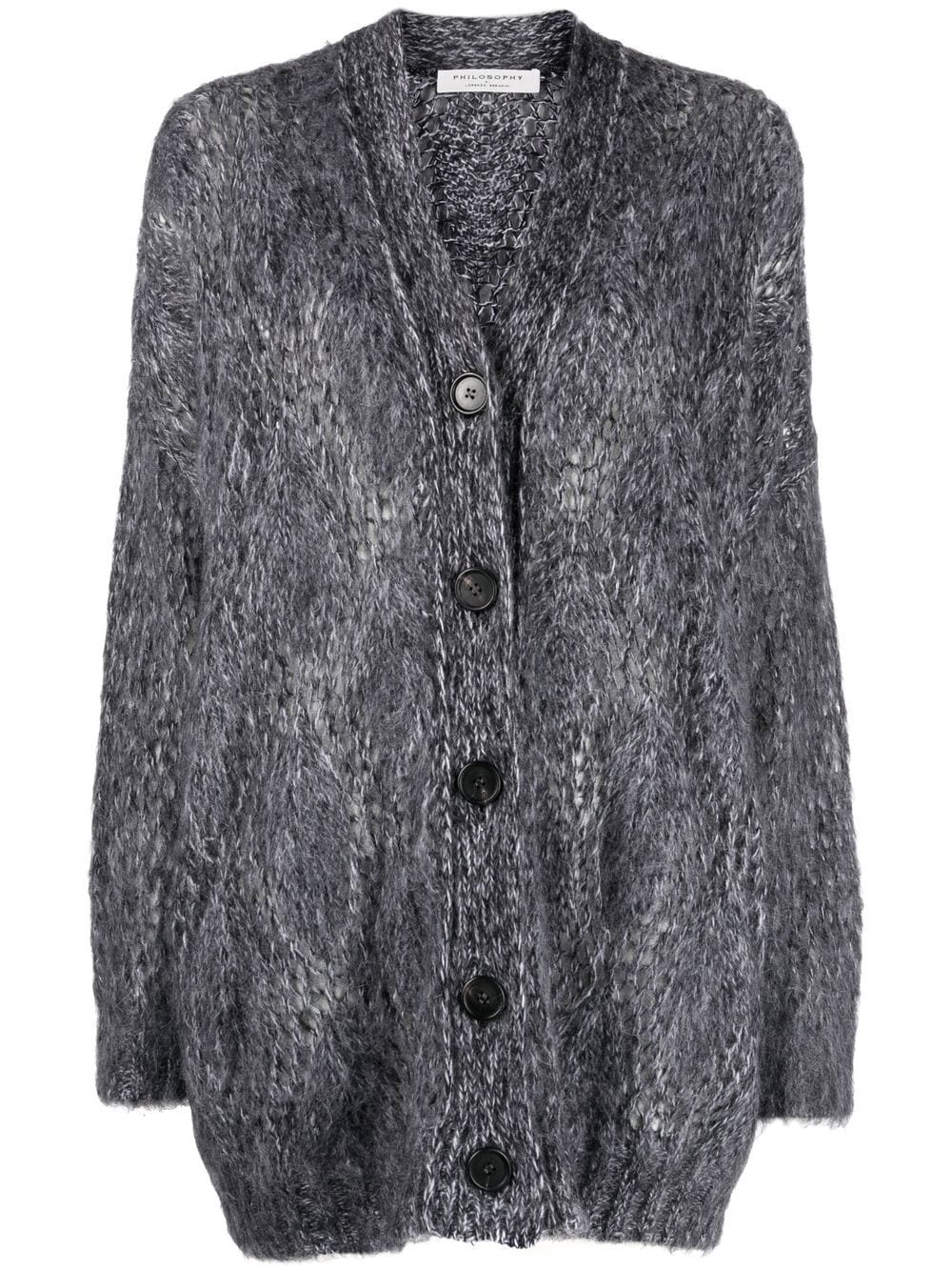 Philosophy Di Lorenzo Serafini textured knitted cardigan - Grey von Philosophy Di Lorenzo Serafini