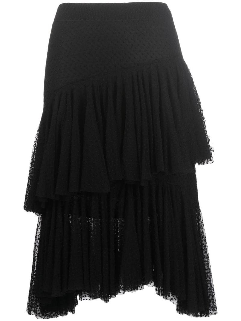 Philosophy Di Lorenzo Serafini tiered asymmetric midi skirt - Black von Philosophy Di Lorenzo Serafini