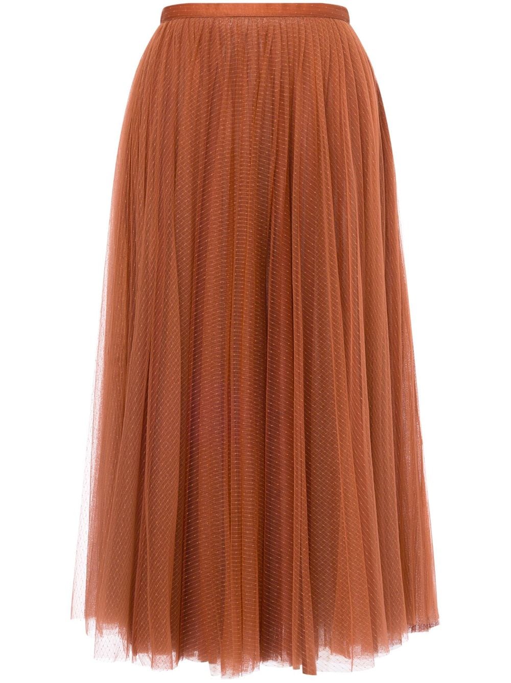 Philosophy Di Lorenzo Serafini tulle-overlay midi skirt - Brown von Philosophy Di Lorenzo Serafini