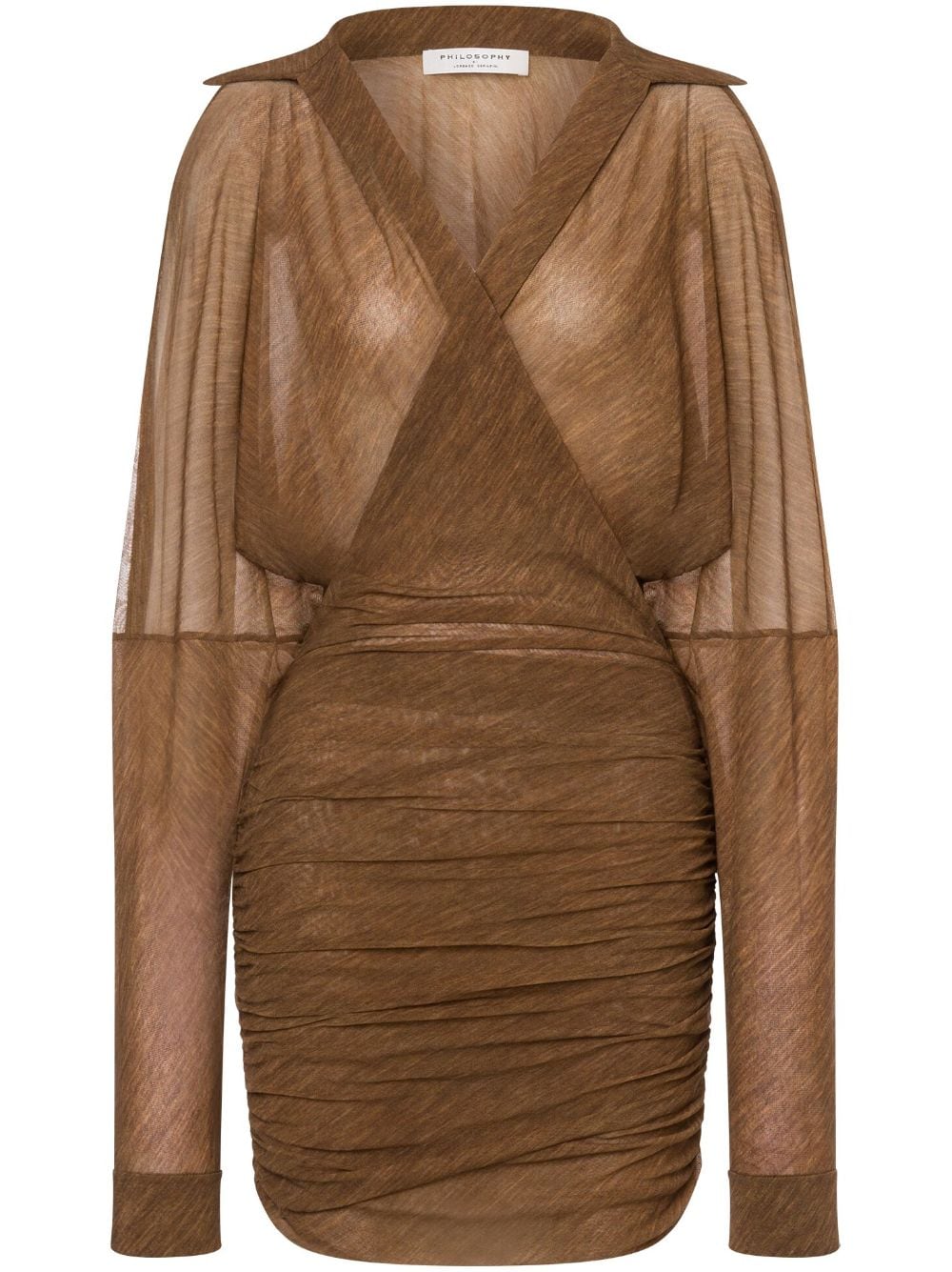 Philosophy Di Lorenzo Serafini wrap-design ruched minidress - Brown von Philosophy Di Lorenzo Serafini