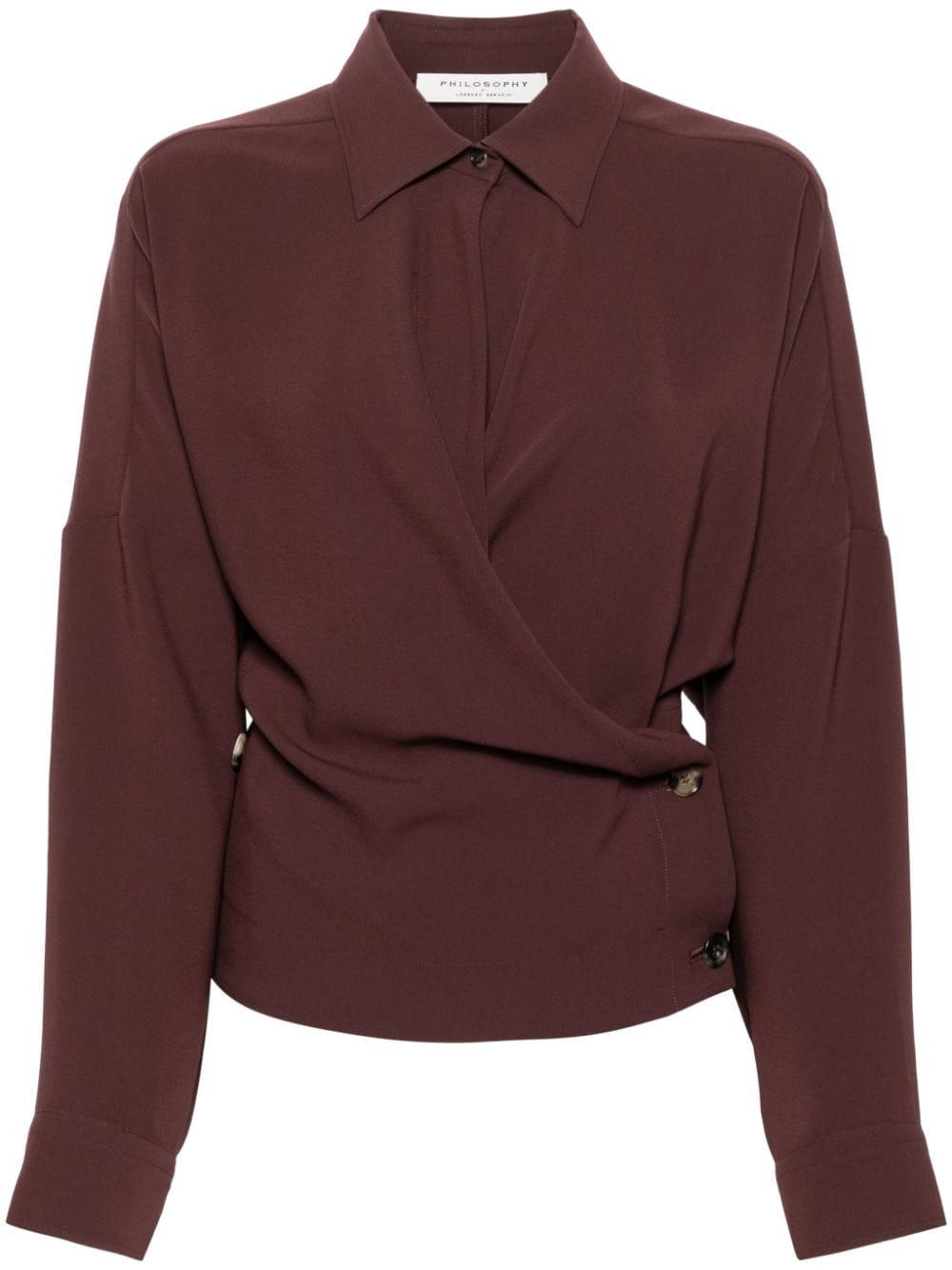 Philosophy Di Lorenzo Serafini wrap-design shirt - Brown von Philosophy Di Lorenzo Serafini