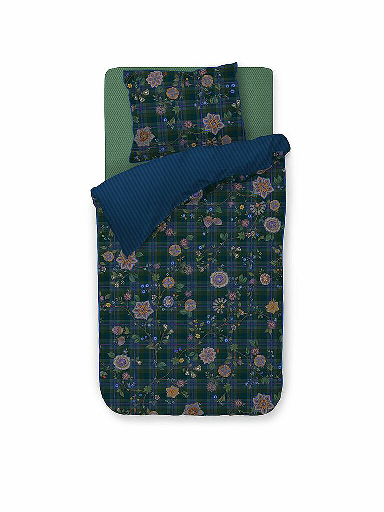 PIP STUDIO Perkal Bettwäsche FLORES FELICES 70x90cm/140x200cm Dark Blue dunkelblau von PiP Studio