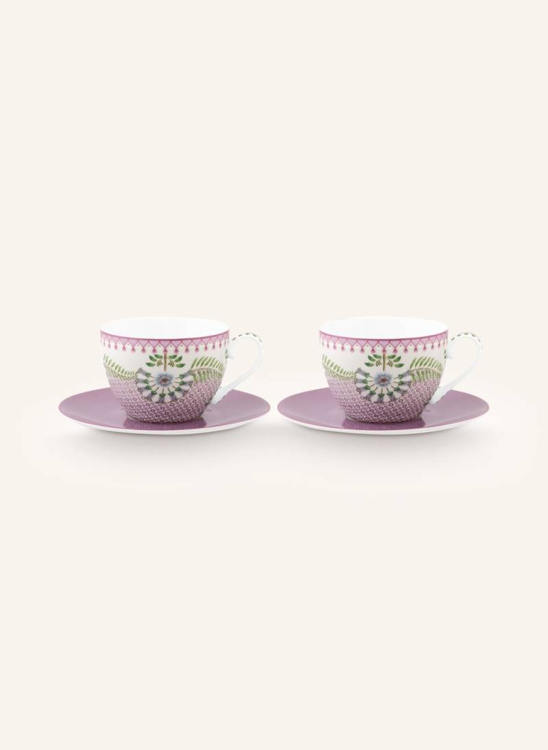 Pip Studio 2er-Set Kaffeetassen Lotus Mit Untertassen weiss von PiP Studio