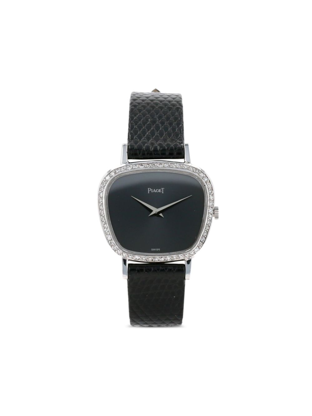 Piaget 1970s pre-owned diamond-encrusted 28mm - Black von Piaget