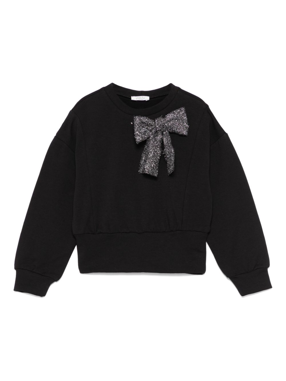 Piccola Ludo bow-detail sweatshirt - Black von Piccola Ludo