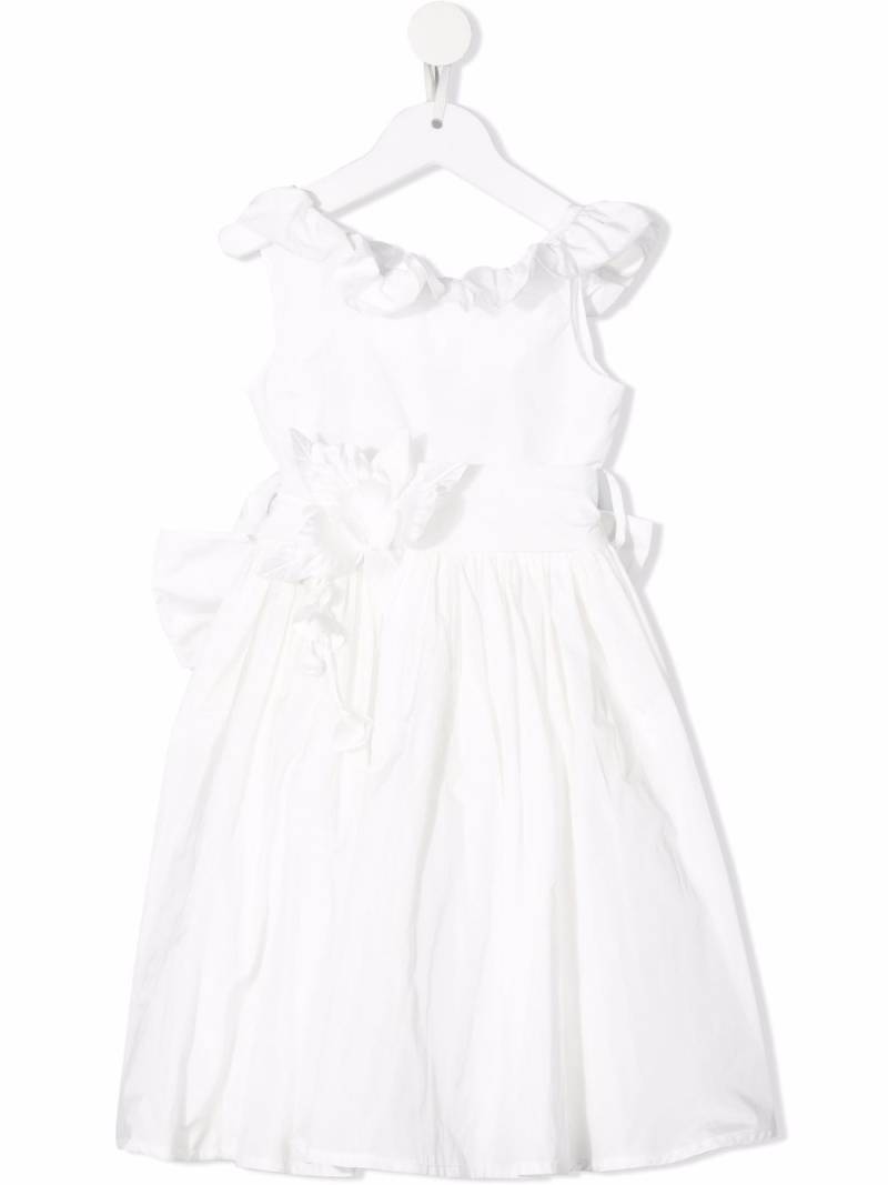 Piccola Ludo ruffled flared dress - White von Piccola Ludo