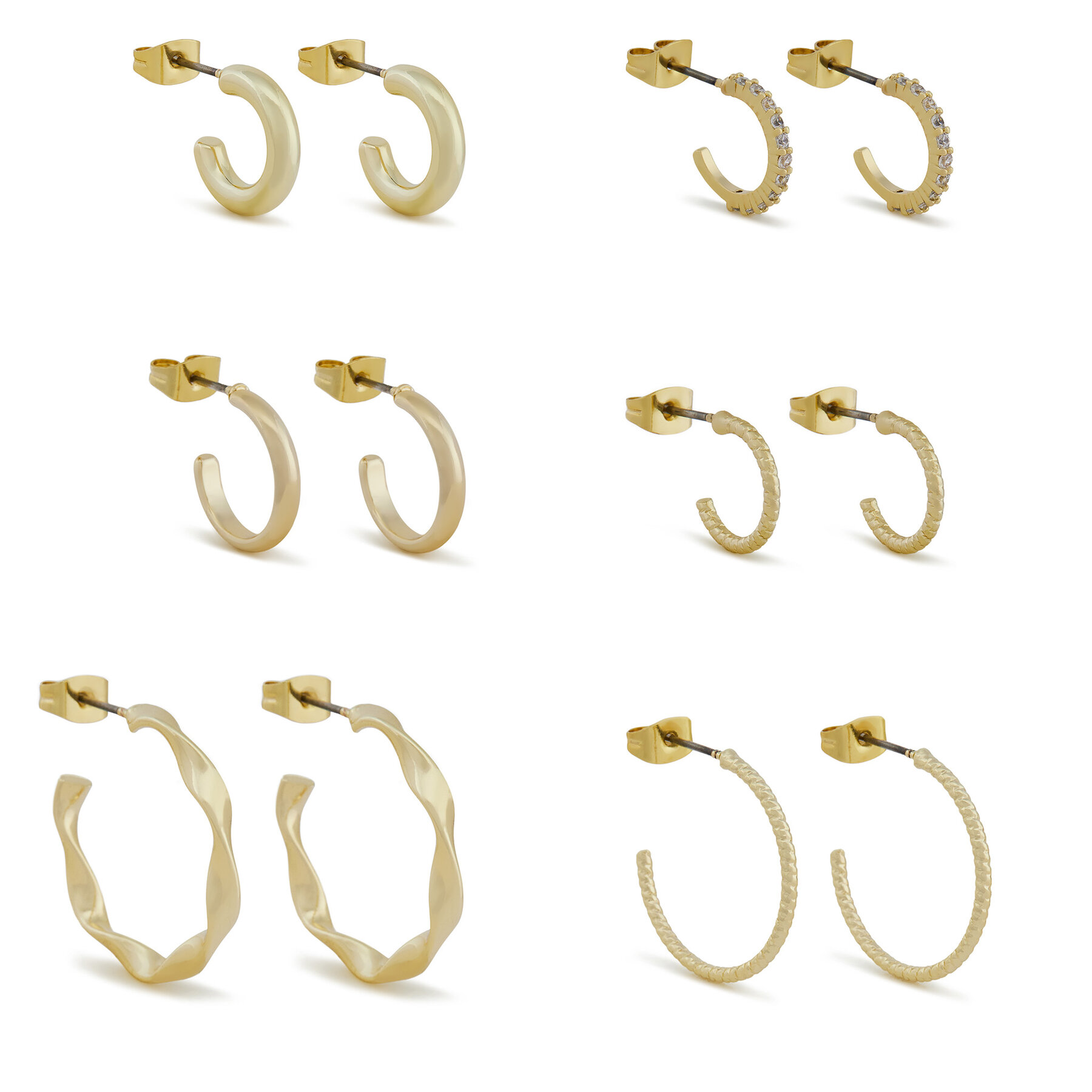 6er-Set Ohrringe Pieces 17120519 Goldfarben 6er-Set Ohrringe Pieces 17120519 Goldfarben von Pieces