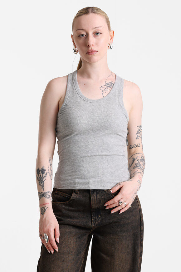 Pieces Geripptes Tanktop | Light Grey Melange | Damen  | L von Pieces