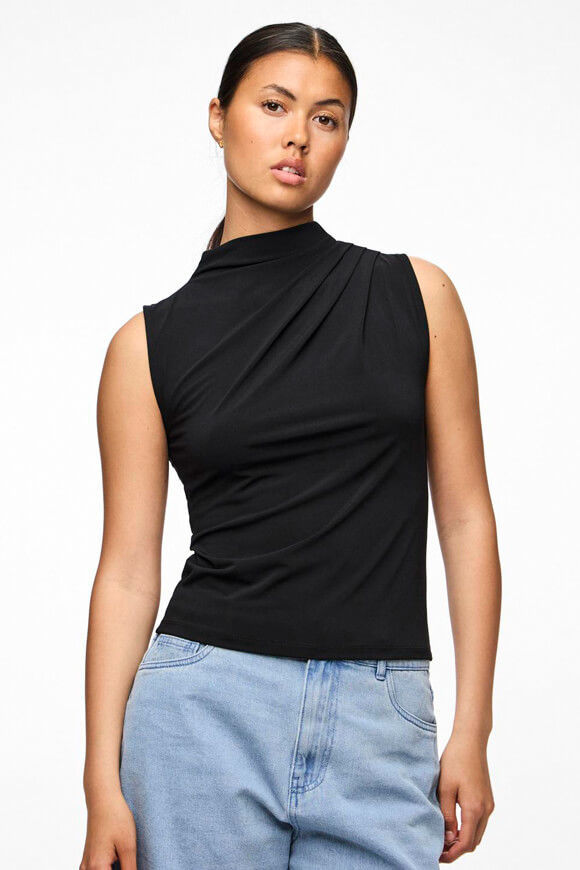 Pieces Madison Drapiertes Top | Black | Damen  | L von Pieces