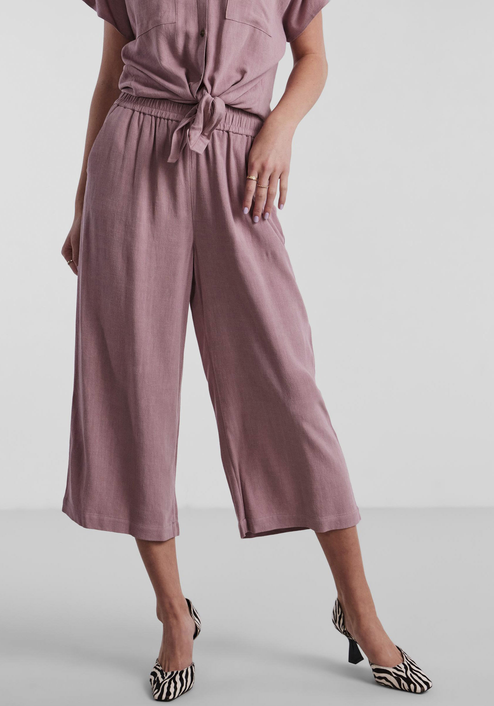 pieces 7/8-Hose »PCVINSTY HW CULOTTE NOOS«, mit Leinen von Pieces