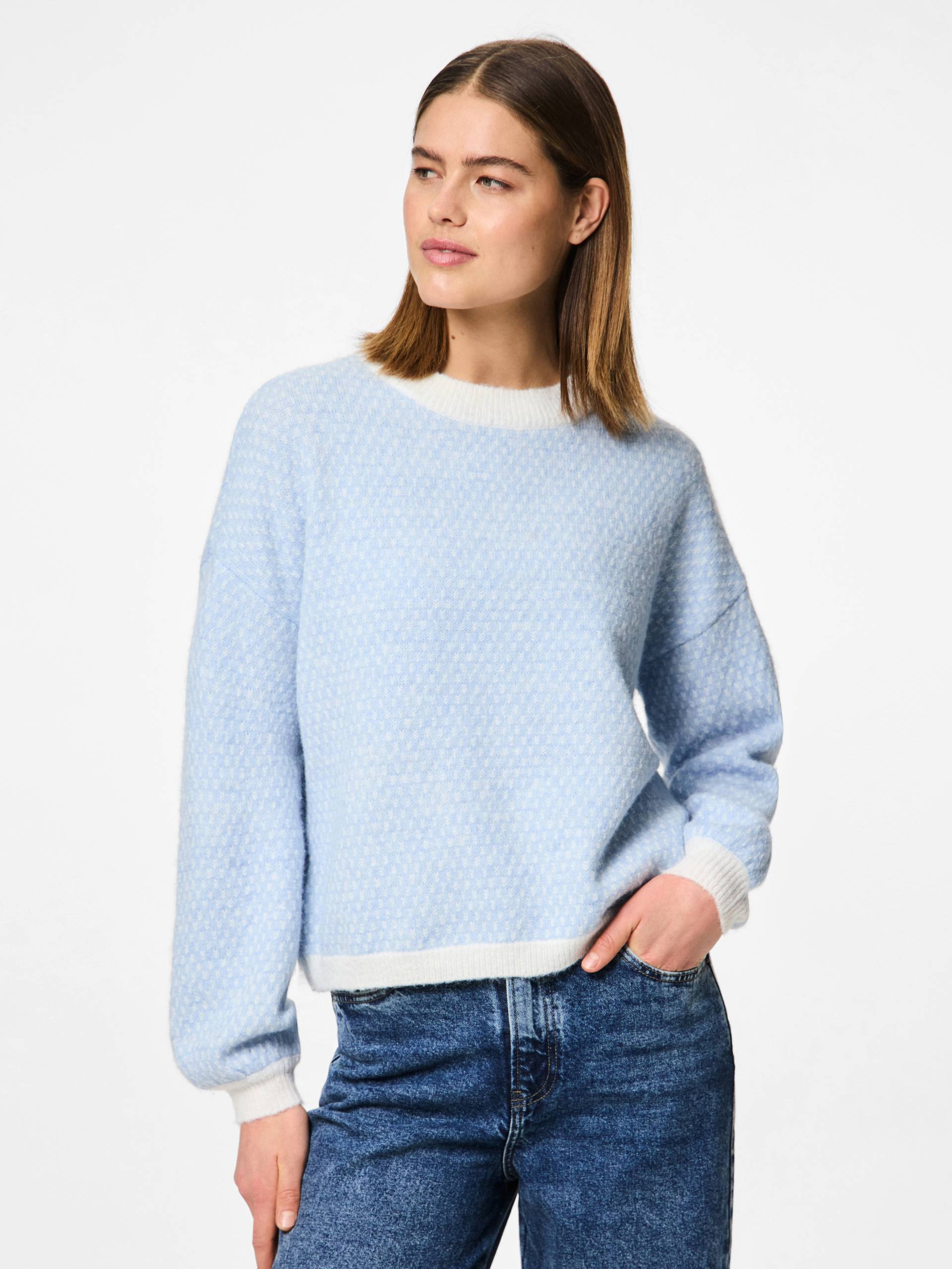 pieces Rundhalspullover »PCDILIPPA LS O-NECK KNIT MM« von Pieces