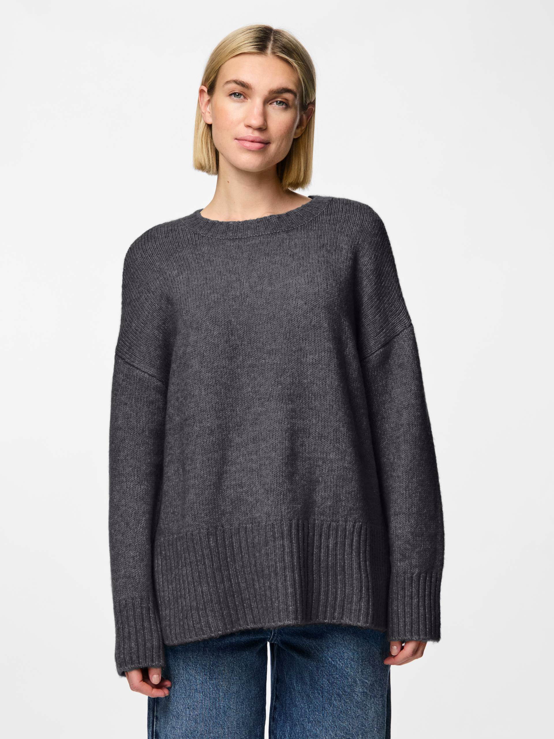 pieces Rundhalspullover »PCNANCY LS LOOSE O-NECK KNIT NOOS BC«, Oversized von Pieces