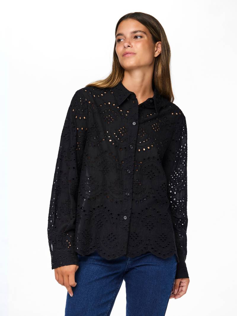 pieces Spitzenbluse »PCVILDE LS SHIRT WVN NOOS« von Pieces