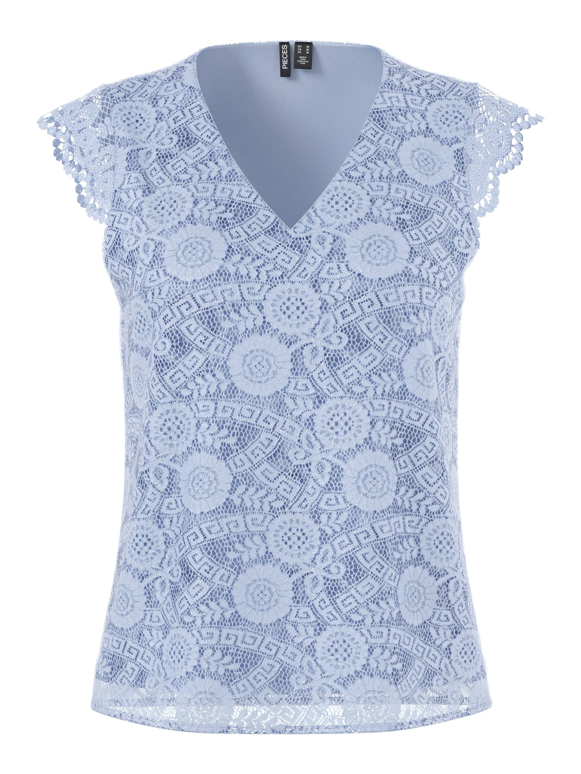 pieces Spitzentop »PCOLLINE SL LACE V-NECK TOP WVN NOOS« von Pieces