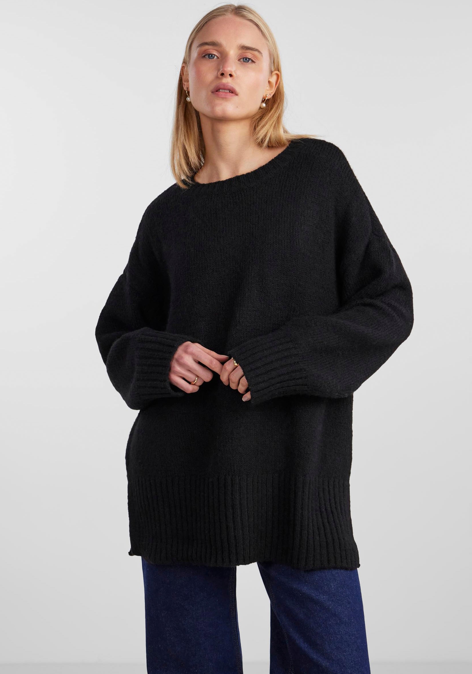 pieces Rundhalspullover »PCNANCY LS LOOSE O-NECK KNIT NOOS BC«, Oversized von Pieces