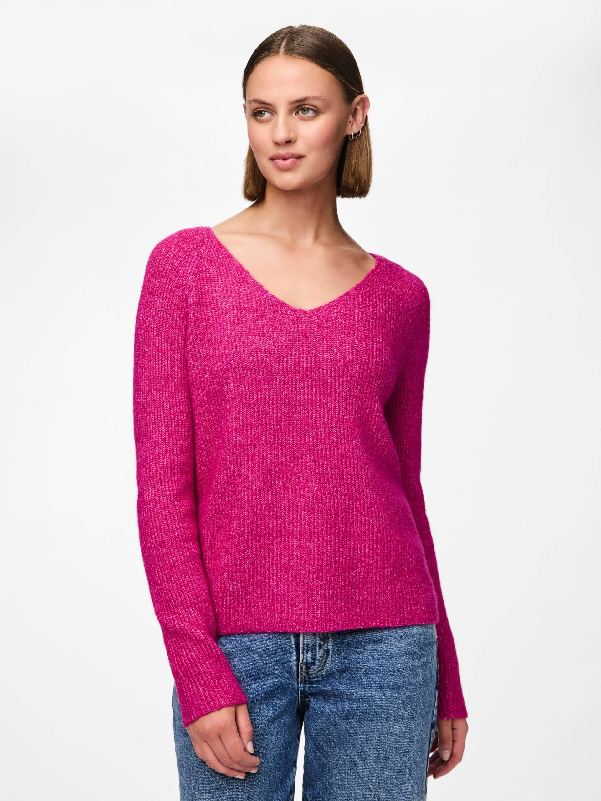 pieces V-Ausschnitt-Pullover »PCELLEN LS V-NECK KNIT NOOS BC«, mit Wolle pieces V-Ausschnitt-Pullover »PCELLEN LS V-NECK KNIT NOOS BC«, mit Wolle von Pieces
