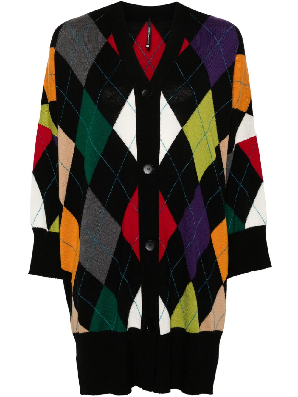 PierAntonioGaspari argyle-intarsia cardigan - Black von PierAntonioGaspari