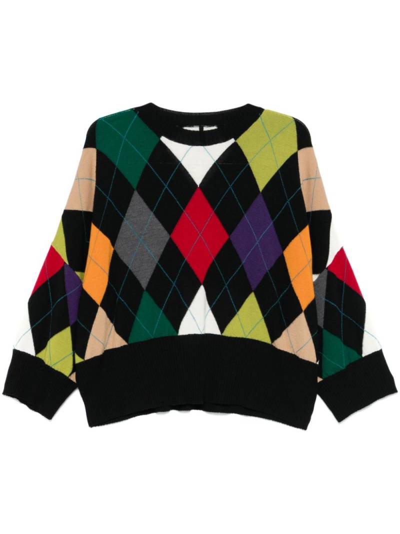 PierAntonioGaspari argyle-pattern sweater - Black von PierAntonioGaspari