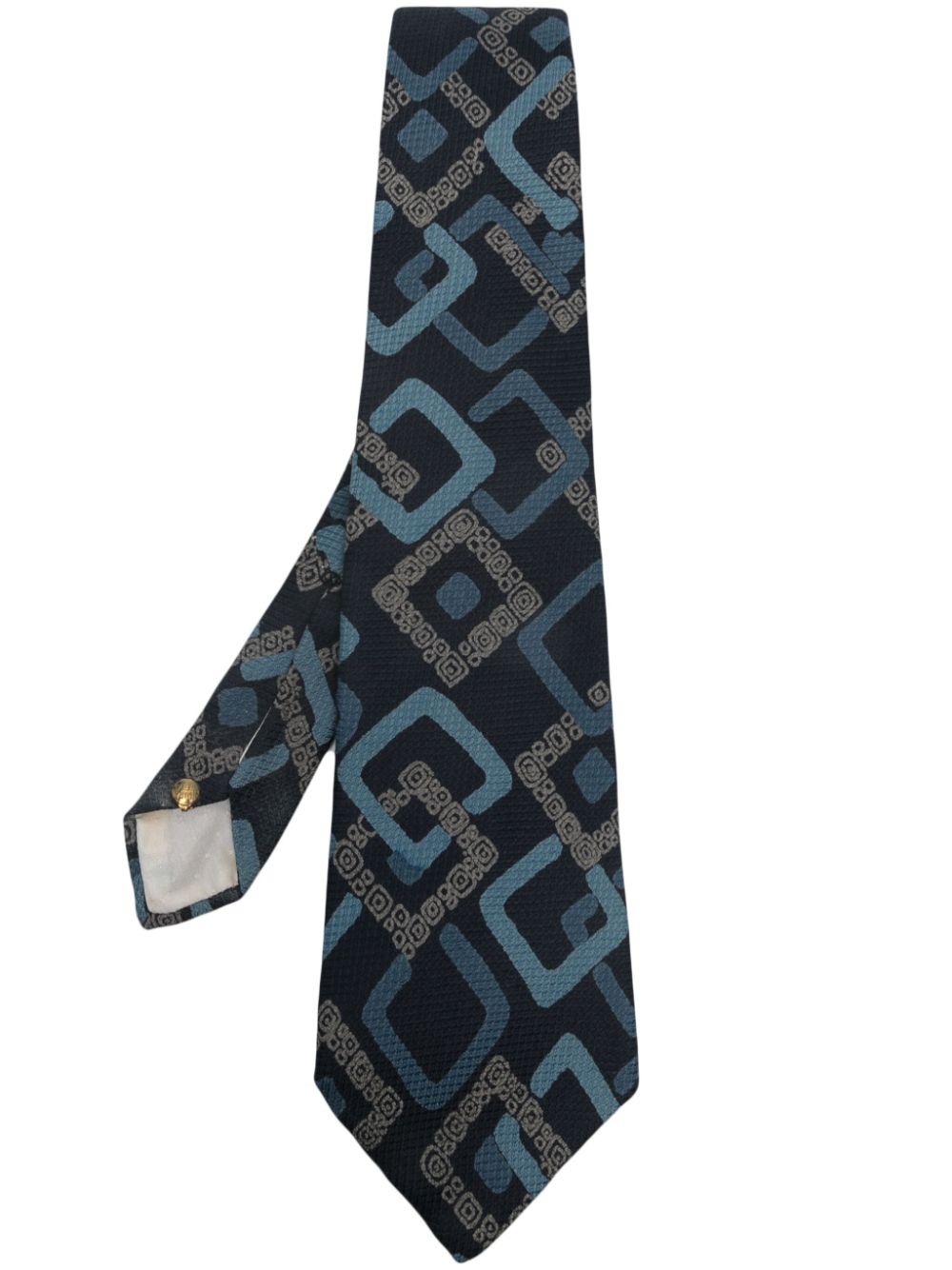 Pierre Cardin Pre-Owned 1970s geometric-print silk tie - Blue von Pierre Cardin Pre-Owned