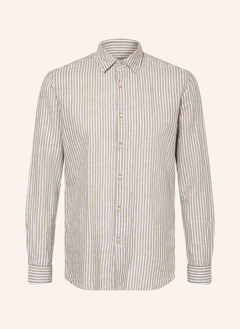 Pierre Cardin Hemd Modern Fit Mit Leinen gruen von Pierre Cardin