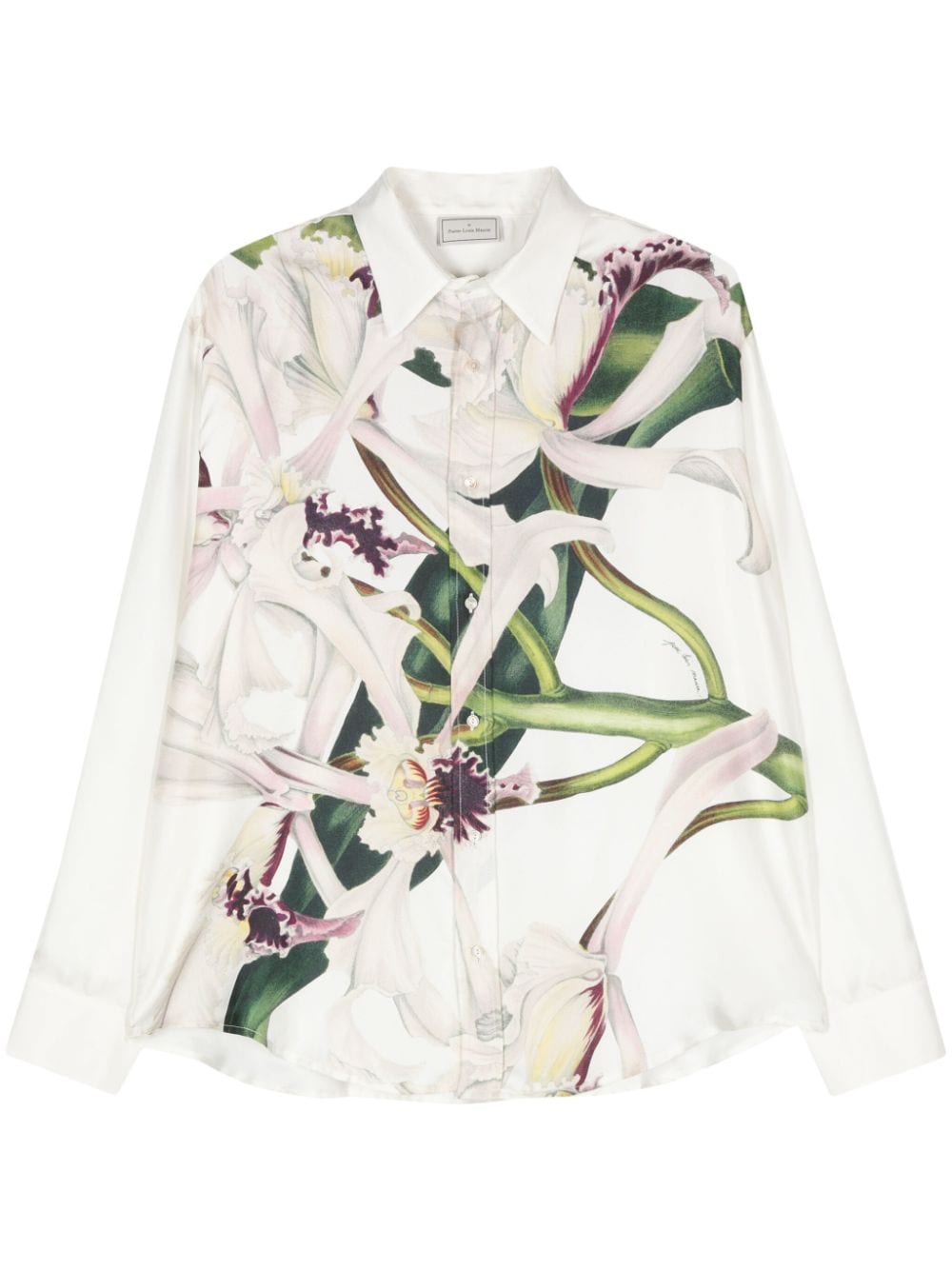 Pierre-Louis Mascia Aloe floral-print silk shirt - Neutrals von Pierre-Louis Mascia