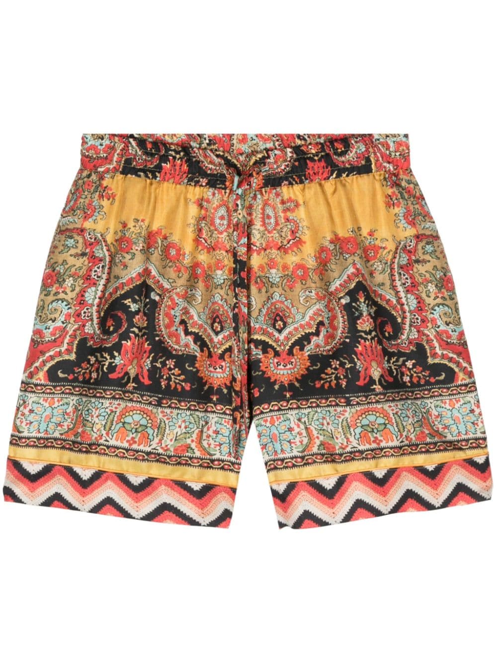 Pierre-Louis Mascia Aloe floral-print silk shorts - Yellow von Pierre-Louis Mascia