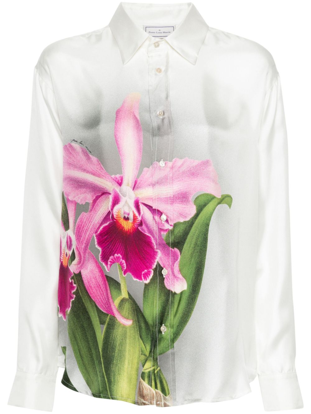 Pierre-Louis Mascia Aloe orchid-print silk shirt - White von Pierre-Louis Mascia