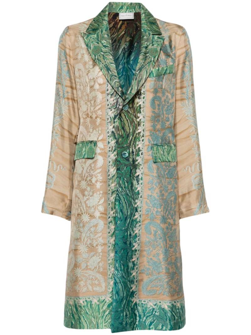 Pierre-Louis Mascia Aloe patterned silk coat - Brown von Pierre-Louis Mascia