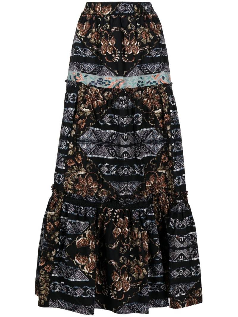 Pierre-Louis Mascia Gonna botanical-print skirt - Blue von Pierre-Louis Mascia