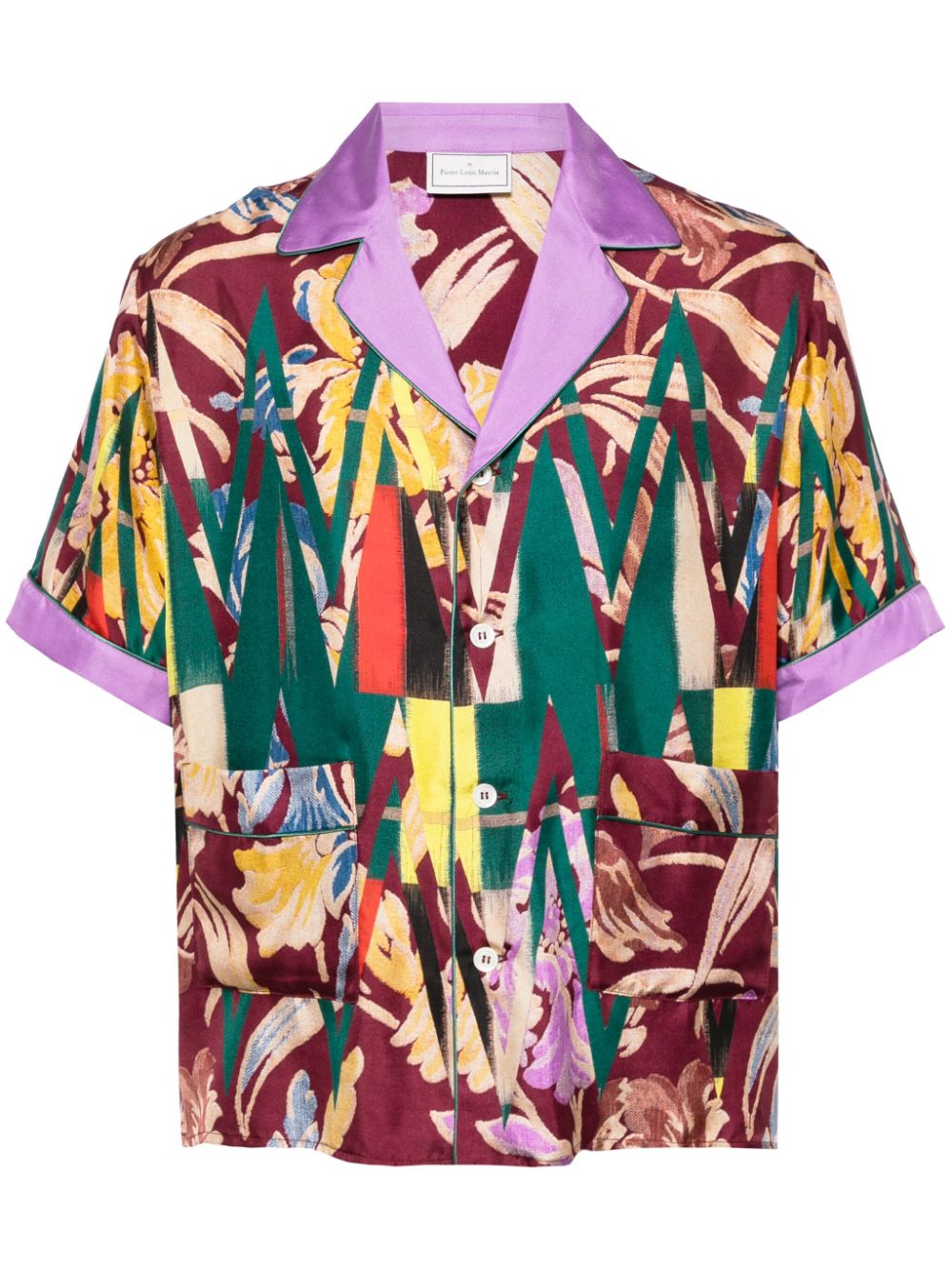 Pierre-Louis Mascia abstract-pattern contrasting-collar shirt - Purple von Pierre-Louis Mascia