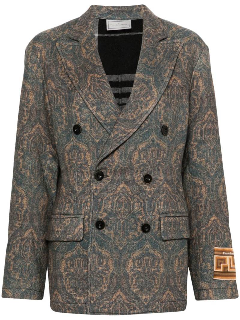 Pierre-Louis Mascia abstract-print blazer - Blue von Pierre-Louis Mascia