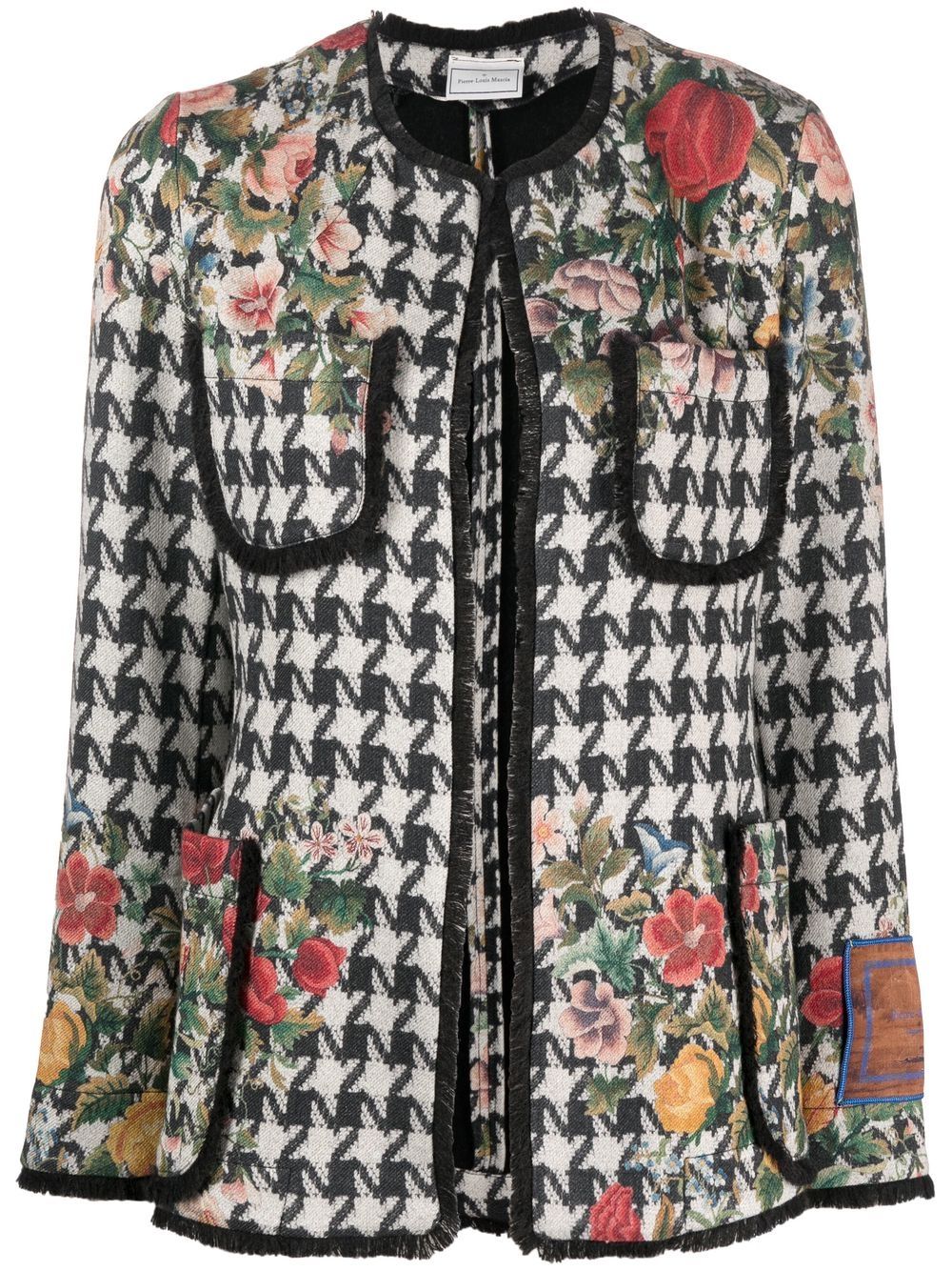 Pierre-Louis Mascia floral-print houndstooth jacket - White von Pierre-Louis Mascia