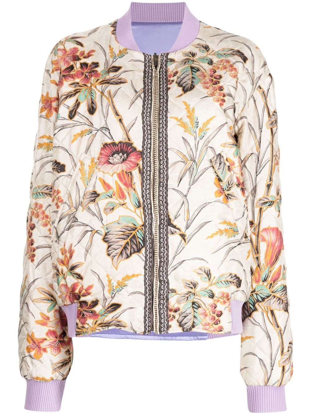 Pierre-Louis Mascia floral-print quilted bomber jacket - Neutrals von Pierre-Louis Mascia