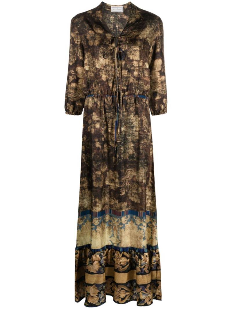 Pierre-Louis Mascia Aloe floral-print maxi dress - Brown von Pierre-Louis Mascia