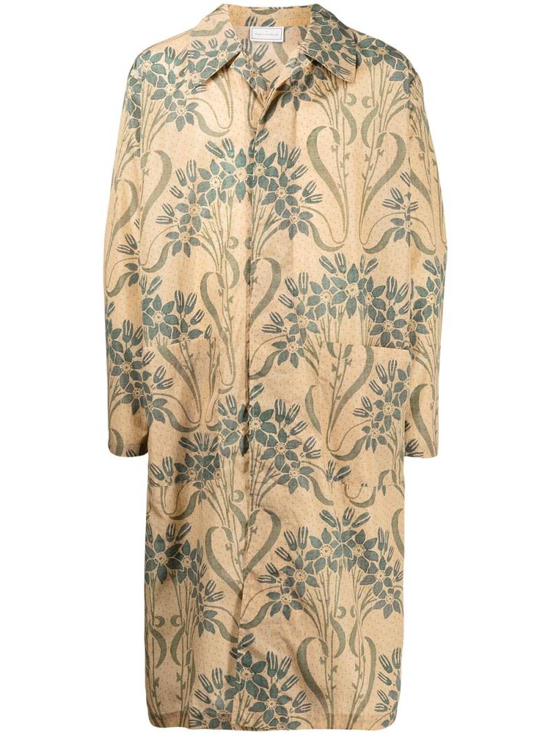 Pierre-Louis Mascia floral-print single-breasted coat - Brown von Pierre-Louis Mascia