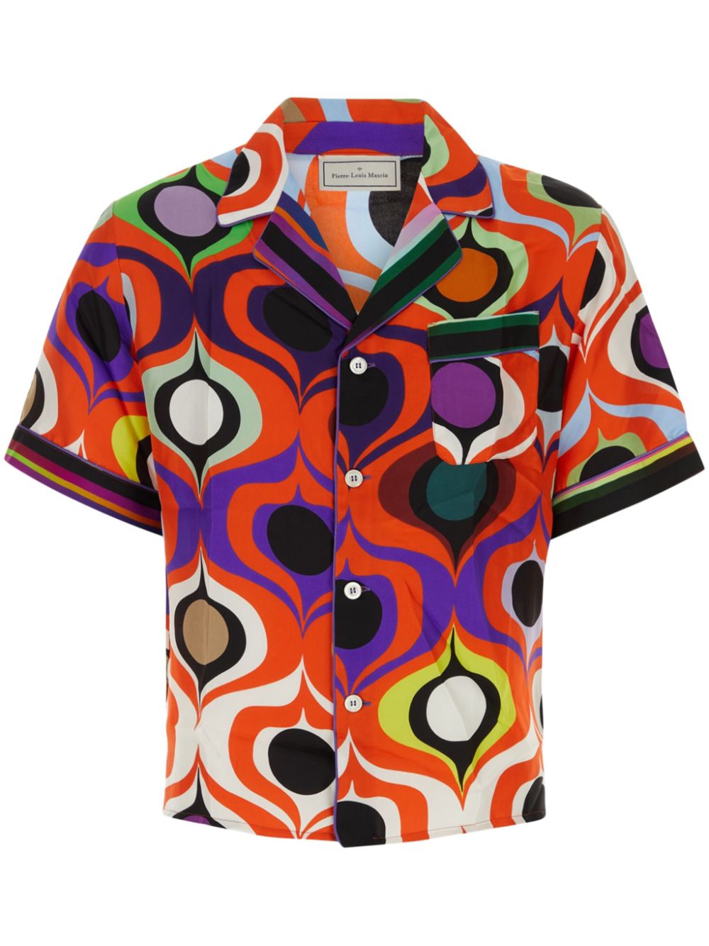 Pierre-Louis Mascia geometric-print silk shirt - Red von Pierre-Louis Mascia