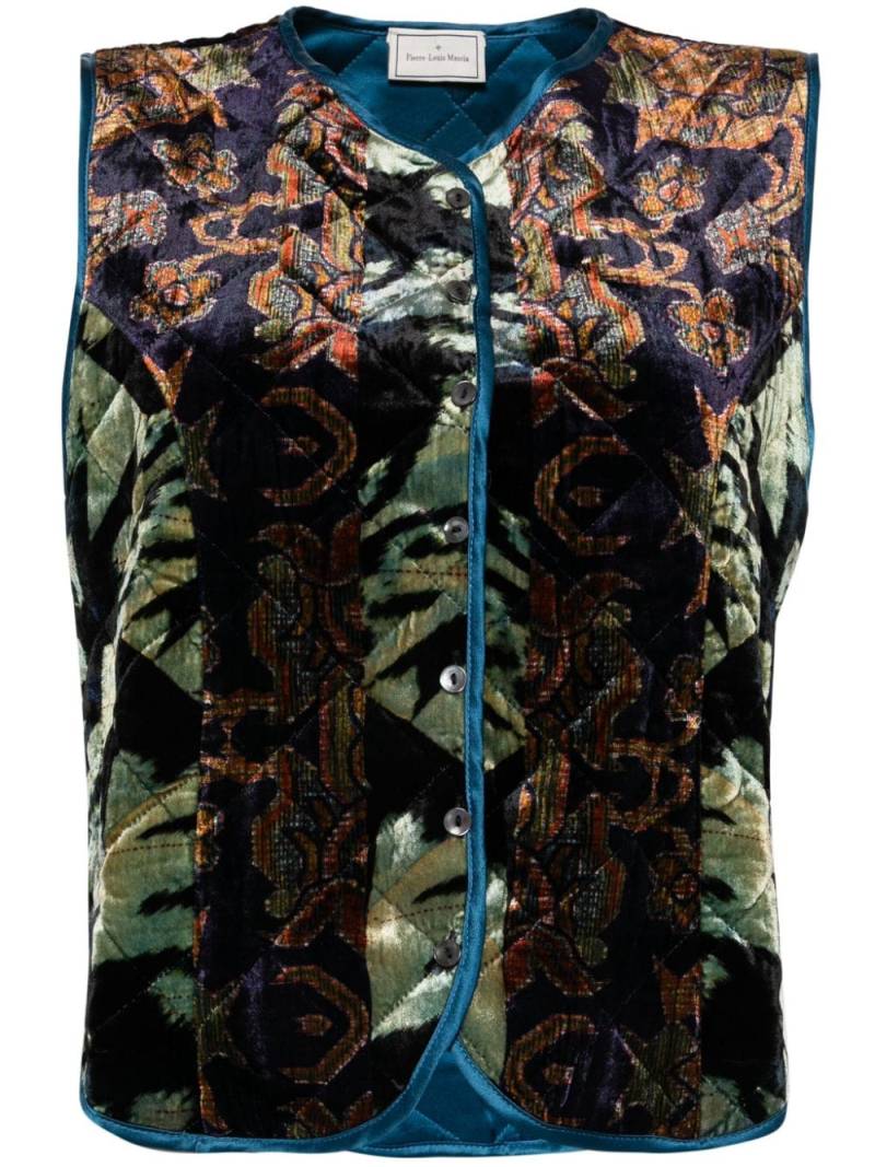 Pierre-Louis Mascia graphic print gilet - Blue von Pierre-Louis Mascia