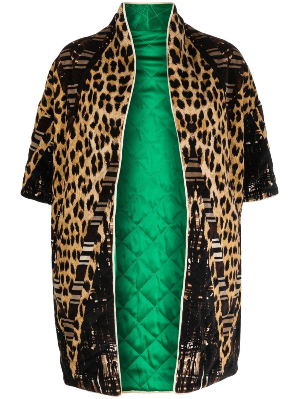 Pierre-Louis Mascia leopard-print x quilted reversible kimono - Brown von Pierre-Louis Mascia