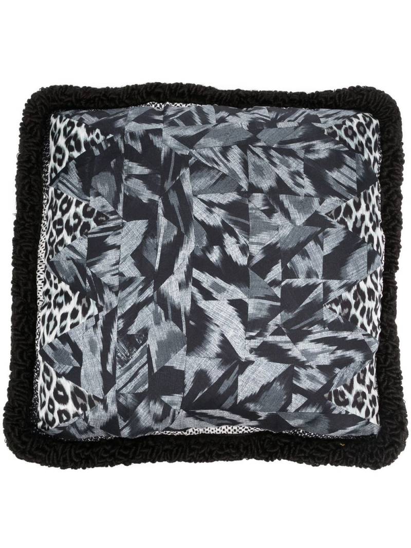 Pierre-Louis Mascia mix-print frayed-edge cushion - Grey von Pierre-Louis Mascia