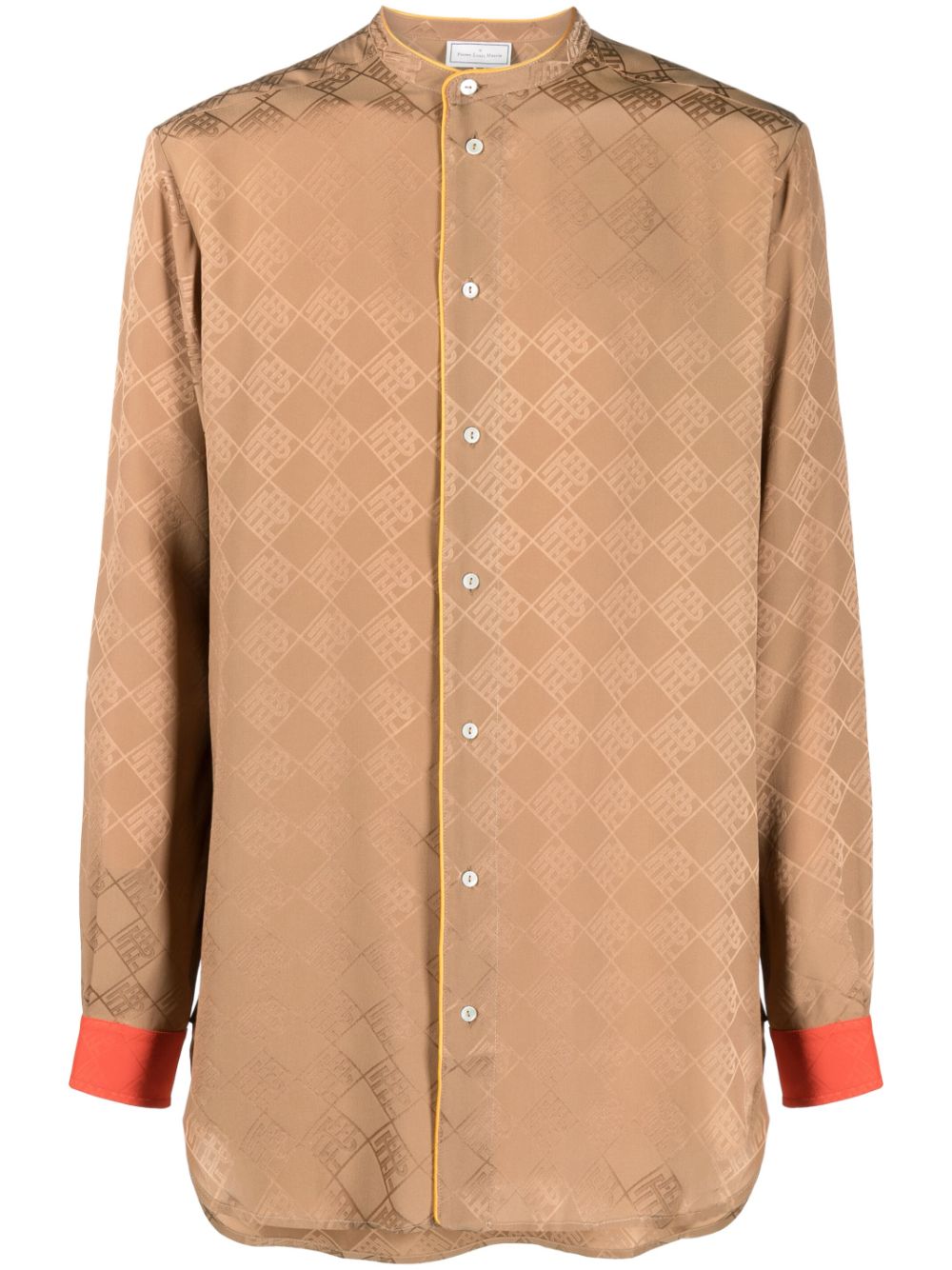 Pierre-Louis Mascia monogram silk shirt - Neutrals von Pierre-Louis Mascia