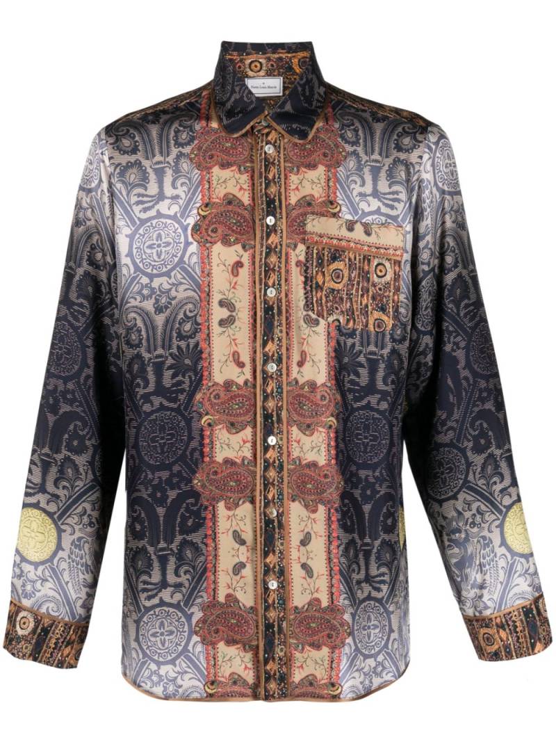 Pierre-Louis Mascia paisley-print silk shirt - Blue von Pierre-Louis Mascia