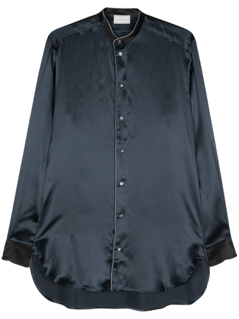 Pierre-Louis Mascia silk band-collar shirt - Blue von Pierre-Louis Mascia